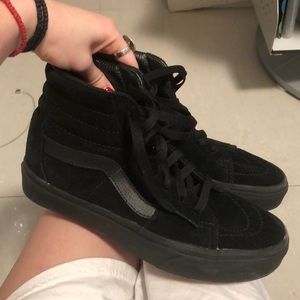vans high top black suede